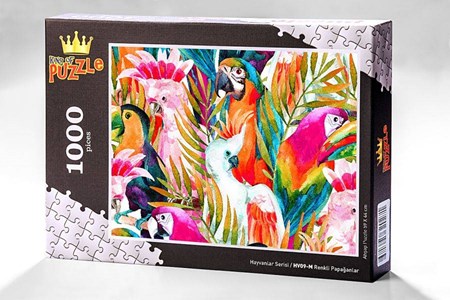 Hayvanlar Serisi Renkli Papağanlar 1000 Parça Puzzle Hv09 M