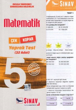 Sınav 5. Sınıf Matematik Çek Kopar Yaprak Test Yeni