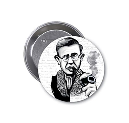 Jean Paul Sartre Karikatür Rozet Aylak Adam Hobi