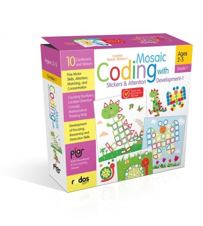 Mosaic Coding with Stickers&Attention Development-1-Grade-Level 1-Creative Mosaic Stickers-1Ages 2-5