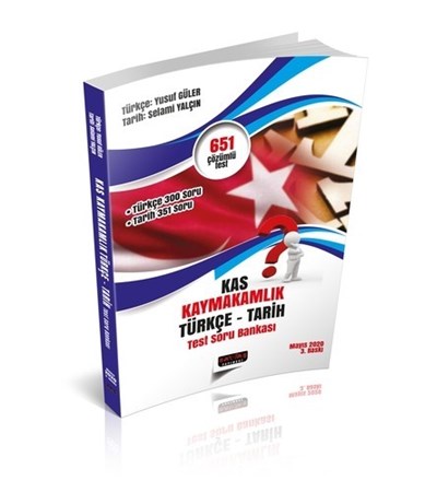 Kas Kaymakamlık Sınavı Türkçe-Tarih Test Soru Bankası Savaş Yayınları 2020