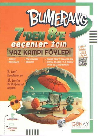 Günay Yayınları 7 den 8 e Geçenler İçin Bumerang Yaz Kampı Föyleri