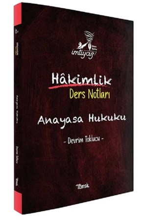 İmtiyaz Anayasa Hukuku Hakimlik Ders Notları