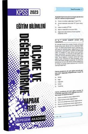 2023 KPSS Eğitim Bilimleri Ölçme ve Değerlendirme Yaprak Test
