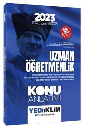 Yediiklim Yayınları 2023 T.C. Millî Eğitim Bakanlığı Uzman Öğretmenlik Konu Anlatımı