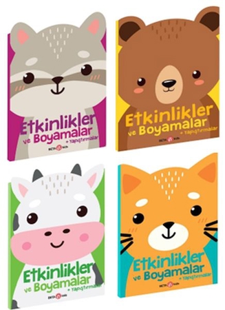 Etkinlikler ve Boyamalar - Yapıştırmalar Seti (Rakuncuk-Ayıcık-İnekçik-Kedicik )