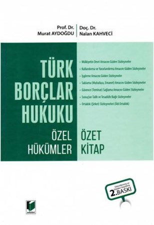 Türk Borçlar Hukuku Özel Hükümler Özet Kitap