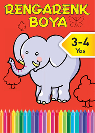 Rengarenk Boya -2 / 3-4 Yaş Kırmızı Kitap