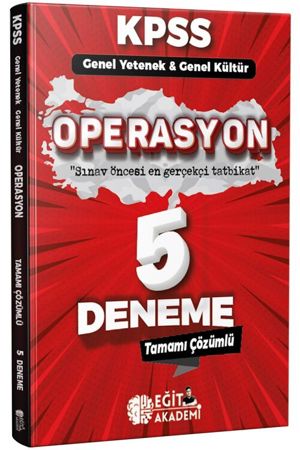 KPSS Genel Yetenek Genel Kültür Operasyon 5 Deneme Çözümlü