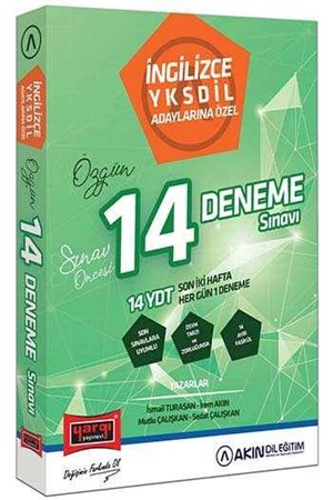 Akın Dil & Yargı Yayınları Yksdil Adaylarına Özel Özgün 14 Deneme Sınavı