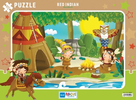 Blue Focus Red Indian (Kızılderili) - Puzzle 72 Parça