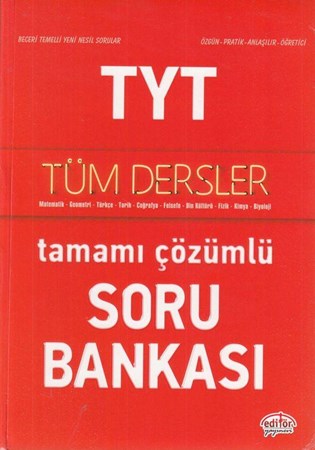 Editör Tyt Tüm Dersler Çözümlü Soru Bankası 2020 Yeni