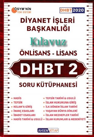 Ahsen 2020 Dhbt 2 Klavuz Önlisans Lisans Soru Kütüphanesi