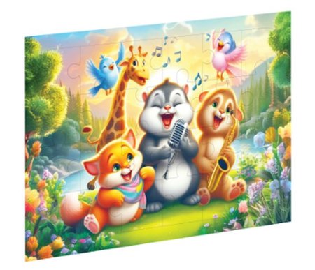 Neşeli Dostlar Ahşap Puzzle