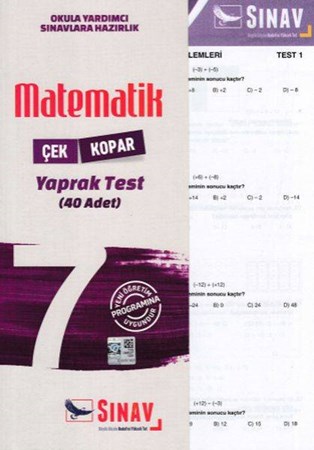 Sınav 7. Sınıf Matematik Çek Kopar Yaprak Test Yeni