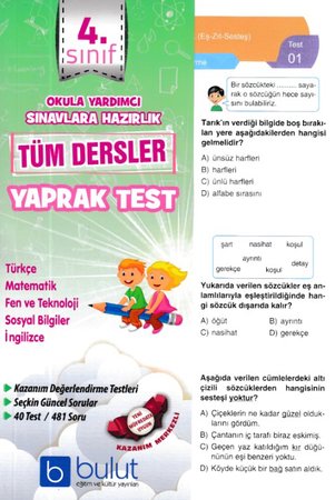 Bulut 4. Sınıf Tüm Dersler Yaprak Test
