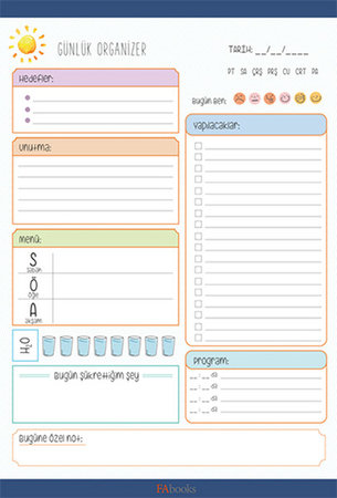 Günlük Organizer Bloknot - Günlük Hayatı Planlayan Bir Kurtarıcı