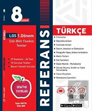 8. Sınıf 1. Dönem Tekrarı Referans Türkçe Fasikül