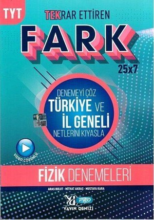 TYT Fizik Fark 25 x 7 Tekrar Ettiren Denemeleri