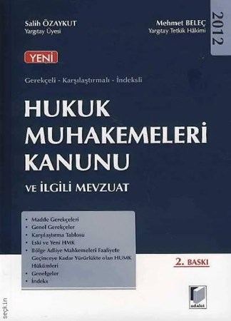 Gerekçeli, Karşılaştırmalı, İndeksli Hukuk Muhakemeleri Kanunu Ve İlgili Mevzuat