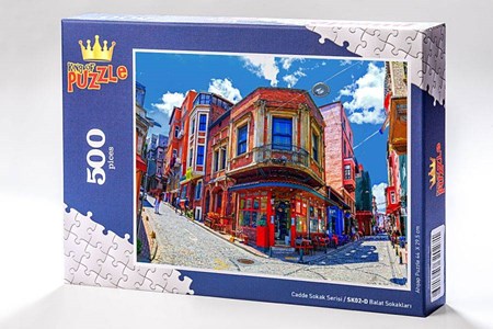 Cadde Sokak Serisi Balat Sokakları İstanbul 500 Parça Puzzle Sk02 D