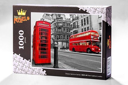Ülkeler Şehirler Serisi Fleet Caddesi Londra 1000 Parça Puzzle Uk01 M