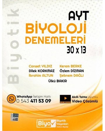AYT Biyoloji 30x13 Denemeleri