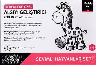 Bebeklere Özel Algıyı Geliştirici Zeka Kartları Sevimli Hayvanlar Seti 0 24 Ay