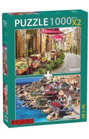 Vintage Cafe Temel Reis Kasabası 2X1000 Parça Puzzle 40144