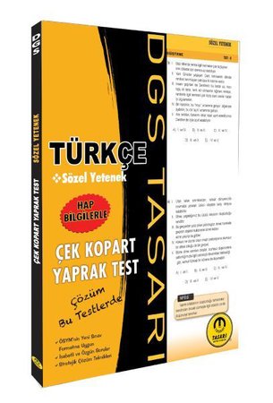 Tasarı DGS Türkçe Sözel Yetenek Yaprak Test Çek Kopart