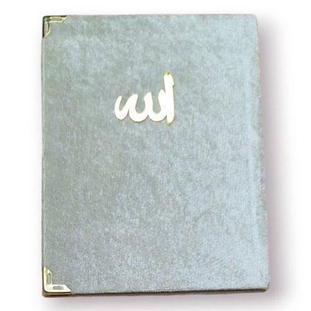 Çanta Boy Kadife Kapaklı Yasin Kitabı Süngerli 128 Sayfa Gri Renk