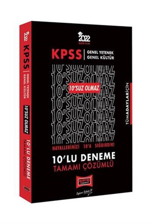 2022 KPSS GY GK 10'SUZ Olmaz Tamamı Çözümlü 10'lu Deneme