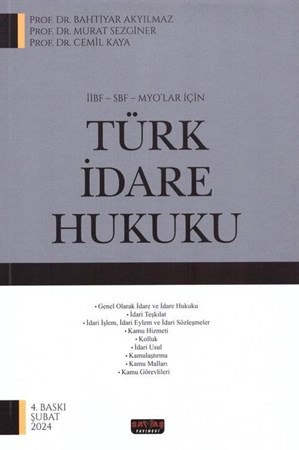 İİBF SBF MYO'lar İçin Türk İdare Hukuku