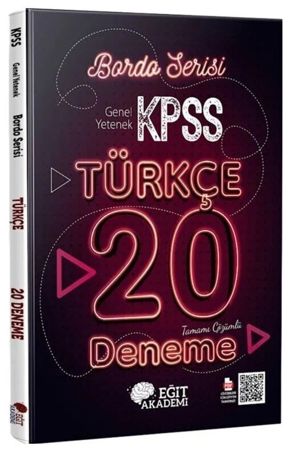 KPSS Türkçe Bordo 20 Deneme Çözümlü