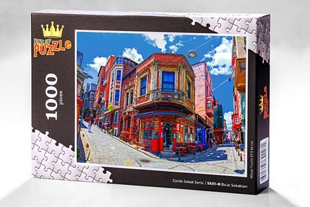 Cadde Sokak Serisi Balat Sokakları İstanbul 1000 Parça Puzzle Sk01 M