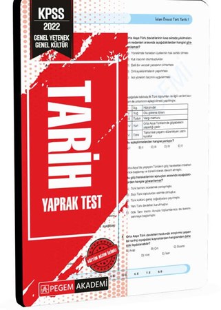 KPSS Genel Yetenek Genel Kültür Tarih Yaprak Test