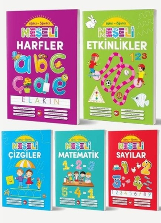 Okul Öncesi Eğitici Öğretici Neşeli Etkinlikler Seti (5 Kitap Takım)