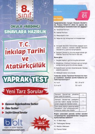Bulut 8.Sınıf T.C. İnkılap Tarihi ve Atatürkçülük Yaprak Test (Yeni)