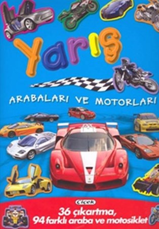 Yarış Arabaları Ve Motorları 36 Çıkartma, 94 Farklı Araba Ve Motosiklet