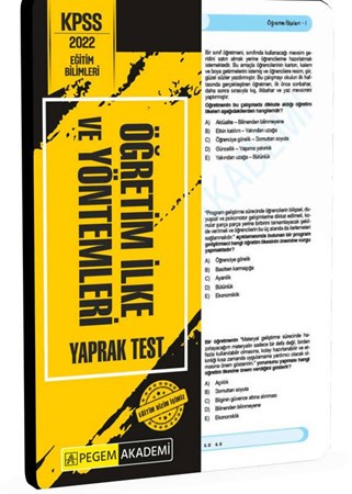 KPSS Eğitim Bilimleri Öğretim İlke ve Yöntemleri Yaprak Test